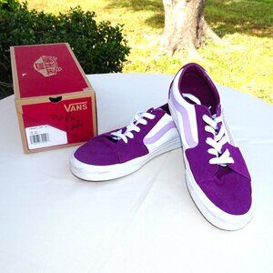 Vans | EUC Burgundy and White Low Top Suede Leather Sneakers Men 12